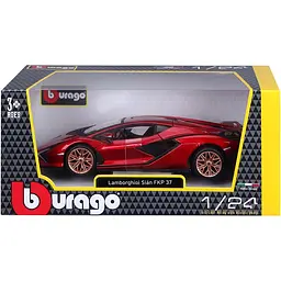 Автомодель Bburago Lamborghini Sian FKP 37 1:24 Metallic Red (18-21099) [119118] - мініатюра 5