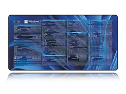 Великий килимок для мишки WorkPlaceShop Поєднання клавіш для Windows Синій, 600 x 300 мм