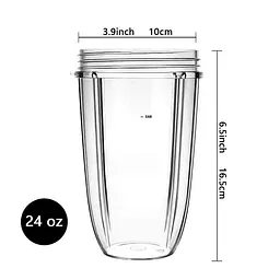 Пластиковий стакан для блендера-подрібнювача (харчовий екстрактор) NUTRIBULLET 600 Вт 900 Вт 680 мл - мініатюра 2