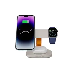 Зарядний пристрій Canyon wireless charger HEXAGON WCS-310 3in1 LightGrey/Orange (CNS-WCS310LGOR) - мініатюра 4