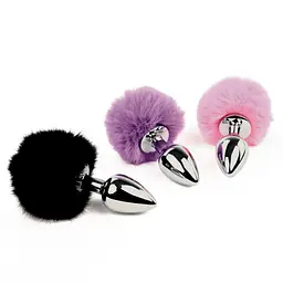 Анальна пробка FeelzToys - Bunny Tails Butt Plug Pink - мініатюра 4