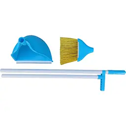 Совок для прибирання Zambak Plastik та щітка з довгими ручками блакитний (ZP-129b) - мініатюра 4