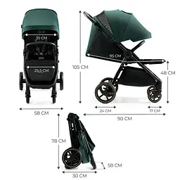 Прогулянкова коляска Kinderkraft Mitzy Jade Green (KSMITZ00GRE0000) - мініатюра 12
