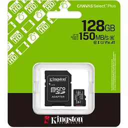 Карта пам'яті Kingston microSDXC Canvas Select Plus 128GB Class 10 UHS-I U1 V10 A1 + SD адаптер (SDCS3/128GB) [145076] - мініатюра 3