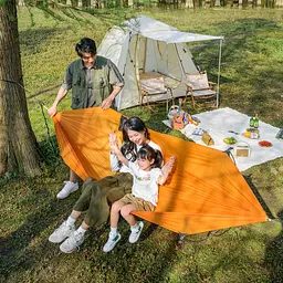 Гамак з дугами без перекидання Naturehike NH22DC008 (270x140 см) Помаранчевий - мініатюра 7