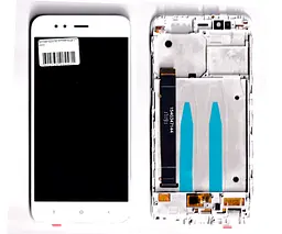 Дисплей Xiaomi Mi A1/Mi5X білий + рамка