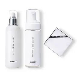 Набор для 2-этапного очищения жирной и комбинированной кожи Double Skin Cleansing + Муслиновая салфетка Hillary