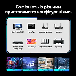 Мережевий кабель Ethernet Vention 2 м патч-корд RJ45 8P8C Cat8 до 40 Гбіт/с з подвійним екрануванням S/FTP з гнучкою оболонкою 2000 МГц чорний (IKRBH) - мініатюра 10