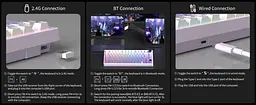 Клавіатура MageGee Light 75 RGB Purple Bird Switch Wireless (6971969728813) White/Purple (G-000003943) - мініатюра 10