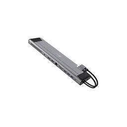 Порт-реплікатор J5create Dock-Station USB-C 10Gbps, 12-in-1 (слот M2 NVMe/хаб/HDMI/DP/PD/картрид/LAN) (JCD552-N)