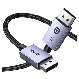Кабель мультимедійний DisplayPort M to DisplayPort M 2.0m 16K DP118 black Ugreen (15384) - мініатюра 2