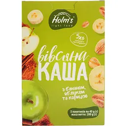 Каша вівсяна Holm's light food з бананом, яблуком та корицею 200 г