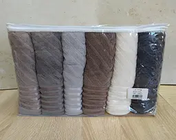 Набір турецьких махрових рушників 50х90 Gulcan 6 шт Jacquard Cotton Lux Yeni Cizgili - мініатюра 4