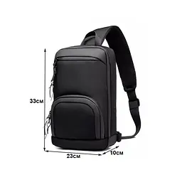 Рюкзак міський Ozuko 9516 з USB 8 л чорний (16207) - мініатюра 3