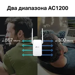 Повторювач Wi-Fi сигналу TP-Link RE315 AC1200 1хFE LAN ext. ant x2 MESH - мініатюра 8