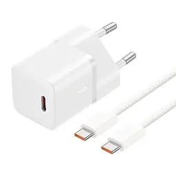 Мережевий зарядний пристрій Baseus GaN5 Fast Charger(mini) 1C 20W Cable Type-C to Type-C 1m білий P10110900213-01 - мініатюра 4