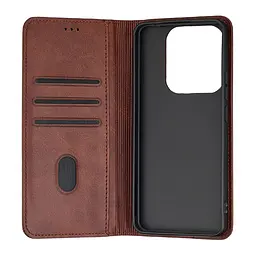 Чохол-книжка Premium Xiaomi Redmi Note 14 4G Global Dark Brown - мініатюра 2