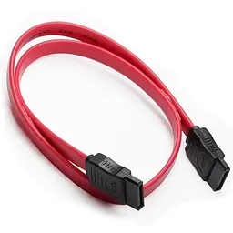 Кабель інтерфейсний TCOM Sata 0.45 м прямий без засувки червоний