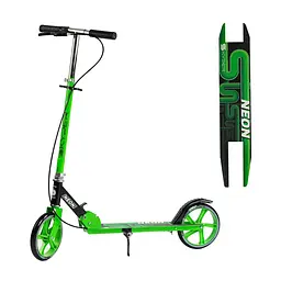 Самокат Skyper Neon 77-102х52х10 см Зелено-чорний 000283529 - мініатюра 6