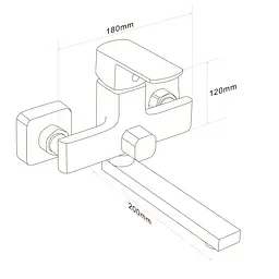 Змішувач для ванни Globus Lux ALFA GLAL-0102N латунний з тримачем для душа та ручною лійкою - мініатюра 2