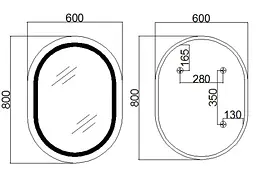 Дзеркало Qtap Gemini (GE1) овальне з LED-підсвічуванням Touch QT2578R6080 - мініатюра 13