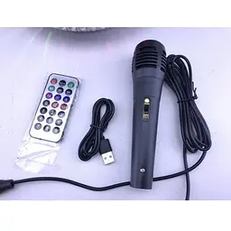 Портативна колонка RX-8228 Акустична система 20Вт RGB підсвічування з мікрофоном і пультом 2x8" Чорний - мініатюра 2