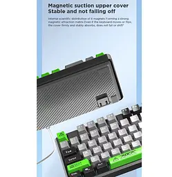 Клавіатура ігрова механічна Aula Mechanical F-2088 PRO Black-Gray, +10 keys Green, KRGD Blue - мініатюра 2