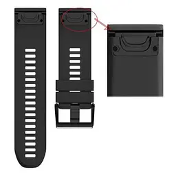 Силіконовий ремінець Primo для годинника Garmin Fenix 3/3HR/Fenix 5X/6X Black - мініатюра 5