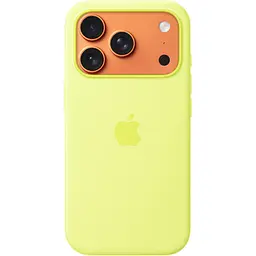 Чохол Silicone Case with Button, Animation & MagSafe для Apple iPhone 17 Pro Neon Yellow AAA [153240] - мініатюра 3