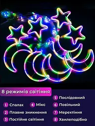 Гірлянда-штора Місяць і зірки - мініатюра 4