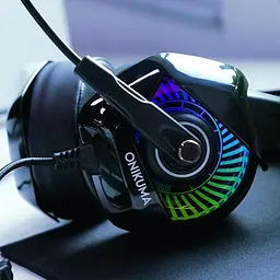 Дротова ігрова гарнітура Onikuma Gaming with RGB LED K6, USB, 3.5mm, 2m, black - мініатюра 6