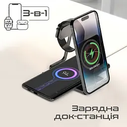 Зарядний пристрій Promate AuraFold-Trio Black (AuraFold-Trio) - мініатюра 8