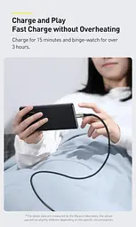 Кабель Baseus Water Drop-shaped Lamp Super Charge Cable USB to Type-C 66W 1m CATSD-M01 Black - мініатюра 2