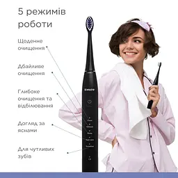 Електрична звукова зубна щітка чорна PRO-850 B.Well - мініатюра 8