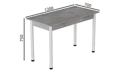 Стіл кухонний Ferrum-decor Беніта 75x120x70 Білий ДСП Бетон 16мм (FRD-105567) - мініатюра 4