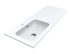 Умивальник Miraggio DELLA 1200 L (0001076) Mirasoft, Матовий, Накладний/Врізний/Над пральною машиною, Білий