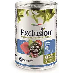 Вологий корм для дорослих собак усіх порід Exclusion Noble Grain Adult Tuna All Breed, з тунцем, 400 г