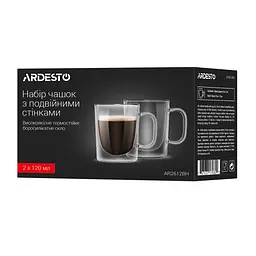Набір чашок Ardesto з подвійними стінками 120 мл 2 шт. (AR2612BH) - мініатюра 4