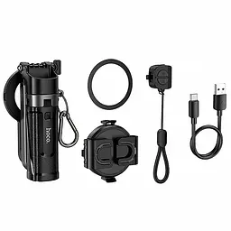 Монопод для селфі Hoco K27 Pro magnetic трипод + знімний BT пульт Black - мініатюра 5