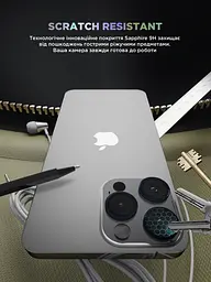 Захисне скло для камери Apple iPhone 15 Pro/15 Pro Max, Supreme BI, синій колір, з рамкою, глянцеве скло для захисту лінз, протиударне, прозоре, з клейовим шаром по контуру, не впливає на якість фото, ArmorStandart (ARM76594) - мініатюра 5