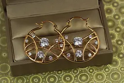 Сережки Xuping Jewelry роса на павутинці 3,3 см золотисті