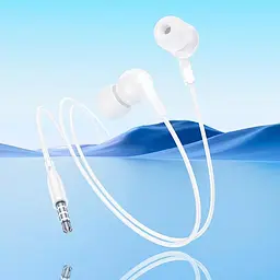 Дротові навушники Hoco M124 Wide universal earphones with microphone, 3.5mm, 1.2m, white - мініатюра 4