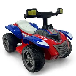 Квадроцикл M 6367ELR-3-4 радіо/к, 2*25W, 1*6V7AH MP3 BLUETOOTH, EVA, муз, світ, шкіра, червоно-синій