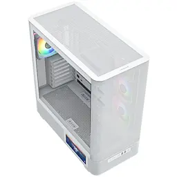 Корпус ModeCom VOLCANO AQ400 ARGB MIDI SIDE LCD 6,2” 4x120mm fans WHITE без БЖ ATX - мініатюра 7
