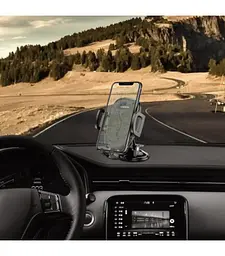 Автомобільний тримач для телефону Borofone BH37 Route push type suction cup car holder чорний - мініатюра 3