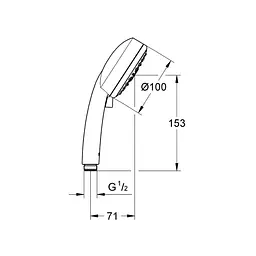 Ручний душ Grohe Vitalio Comfort 100 26094000, Хром - мініатюра 2