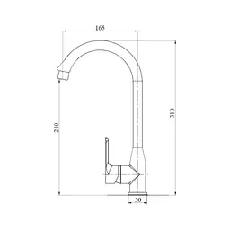 Змішувач для кухні Brinex 35B 007 - мініатюра 3