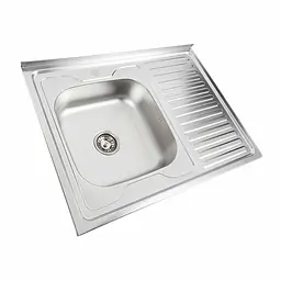 Кухонна мийка з нержавіючої сталі Platinum 8060 L декор (0,7/160 мм), Decor - мініатюра 2