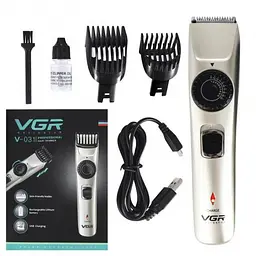 Бездротова машинка для стрижки волосся електрична VGR V 031 USB Charge - мініатюра 2
