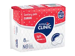 Прокладки гігієнічні NORMAL CLINIQUE Денні 4 краплі 8 шт (Classic Cotton feeling)